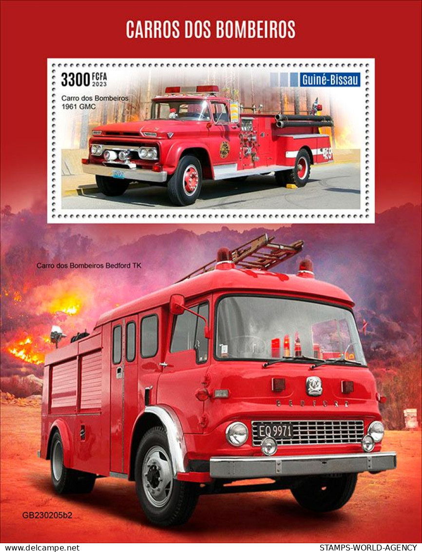 2023-04 - GUINEA BISSAU-  FIRE ENGINES II     1V  MNH** - Camions