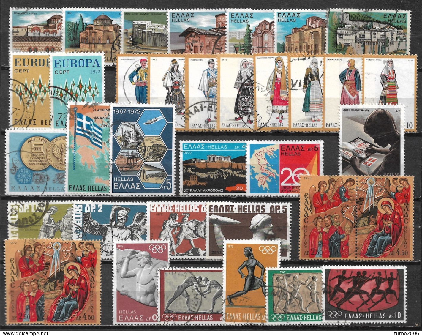 GREECE 1972 Complete All Sets Used Vl. 1153 / 1186 - Full Years