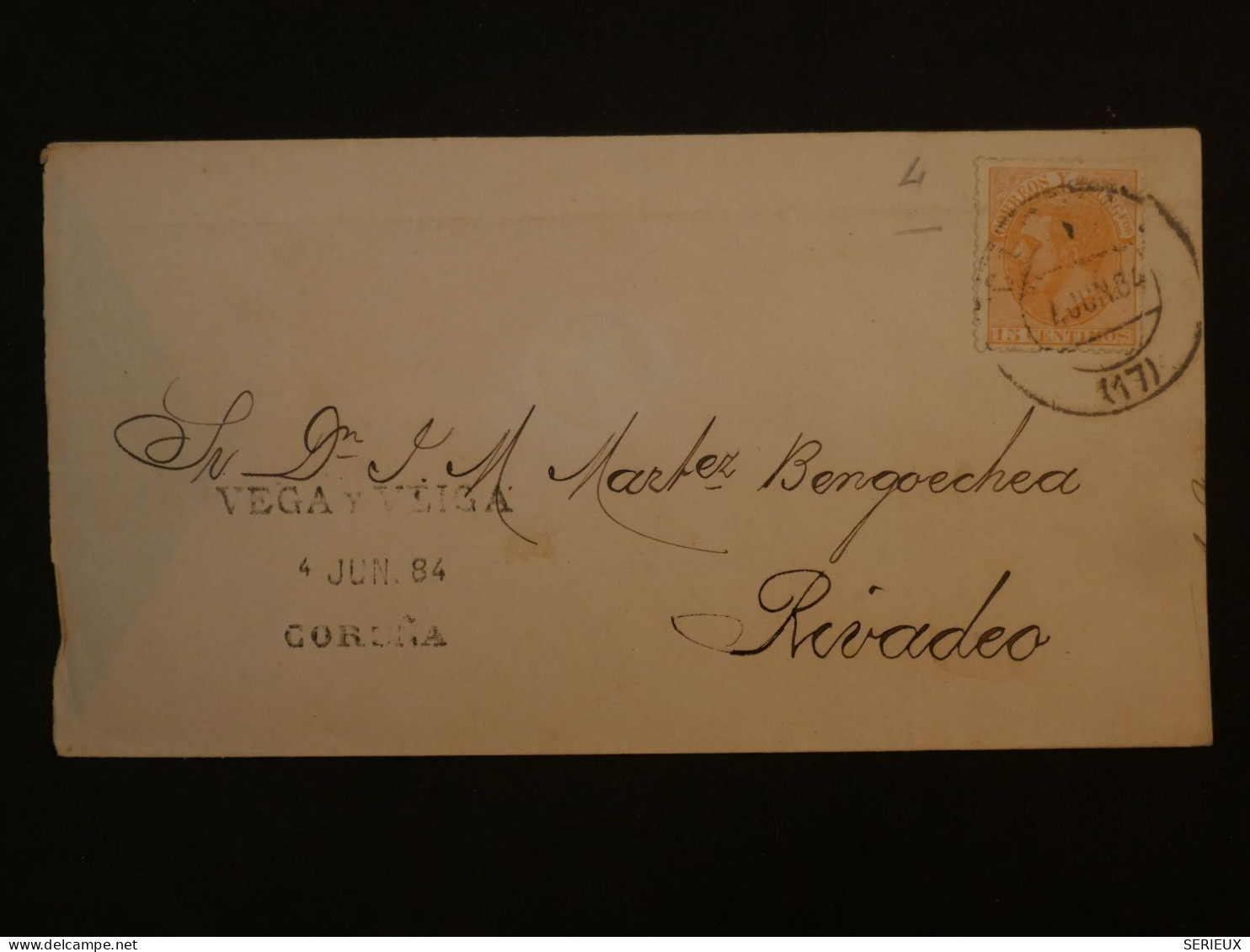 DD15  ESPAGNE   BELLE LETTRE  1884 A RIVADO    +++ AFF.  INTERESSANT+++ - Brieven En Documenten