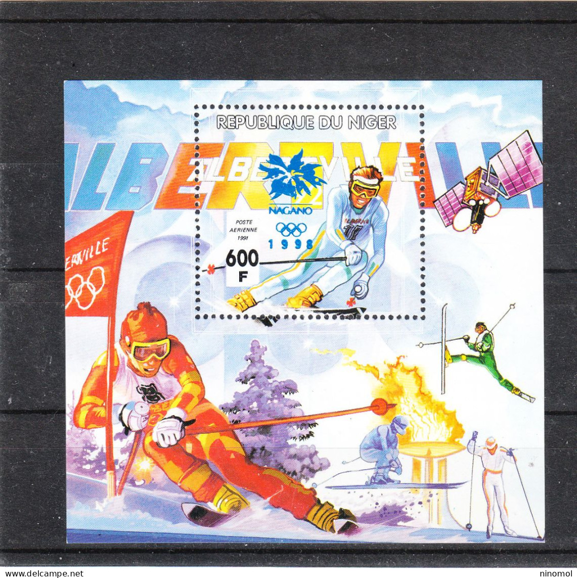 Niger  -  1996. Pre - Nagano 2008. Foglietto Sovr. Blu. MNH - Hiver 1998: Nagano