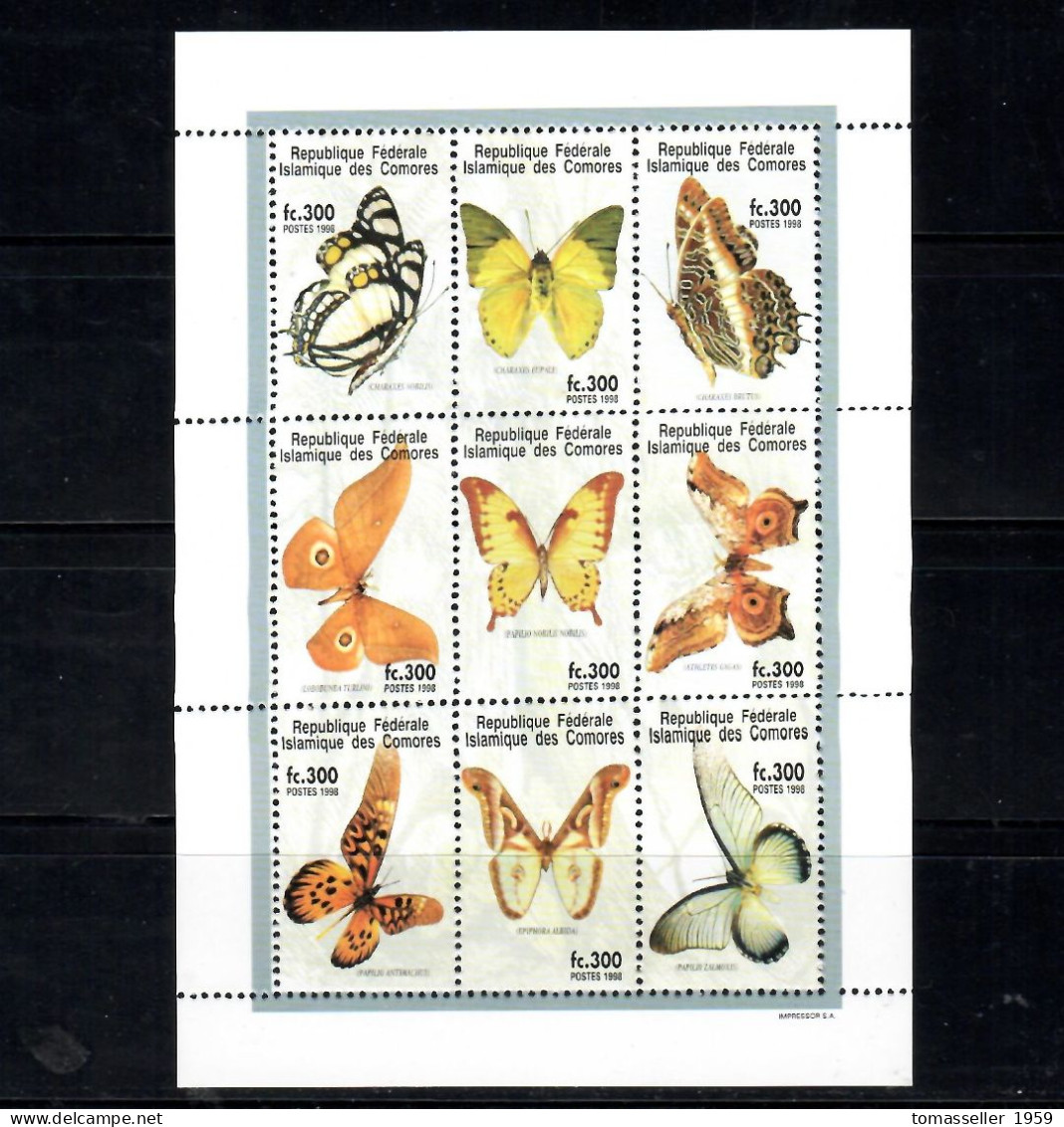 Comoros-1998 Butterflies From Around The World- 1 S/s.MNH** - Comores (1975-...)