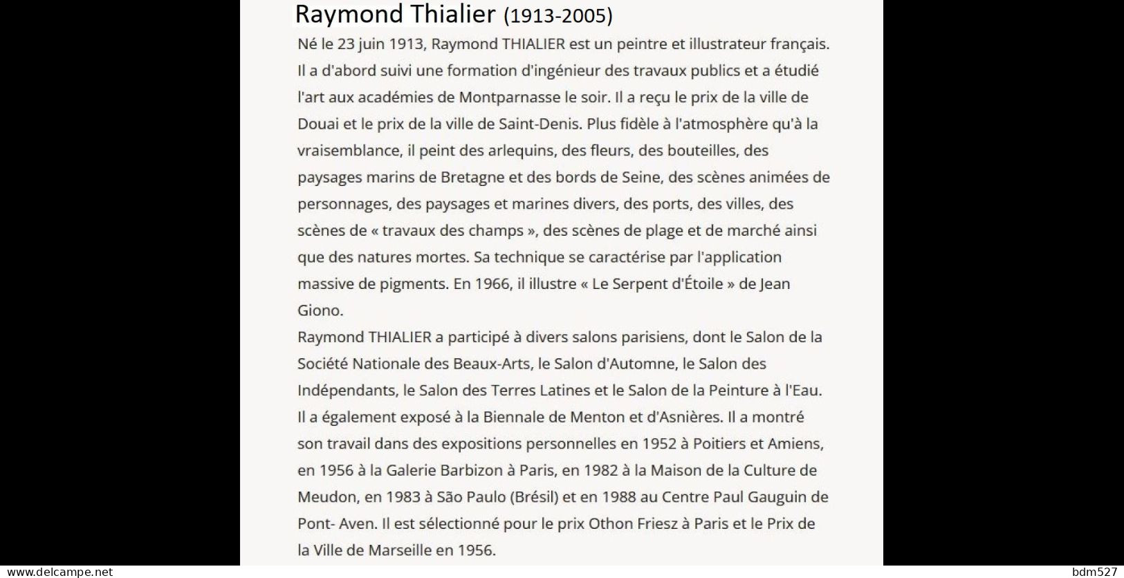 Raymond Thialier (1913-2005)  " Carte De Voeux Par L'artiste, Années 60 " . - Schilders & Beeldhouwers