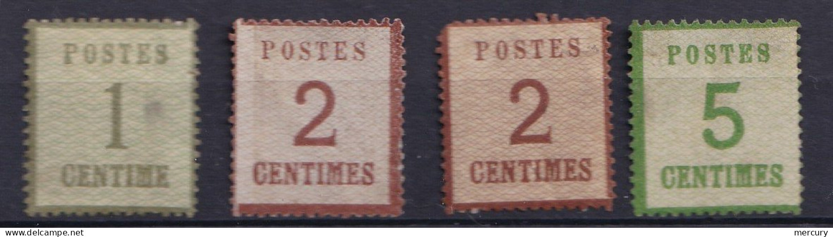 ALSACE-LORRAINE - Lot De 4 Valeurs Neuves Dont 2 C. Burelage Renversé - Unused Stamps