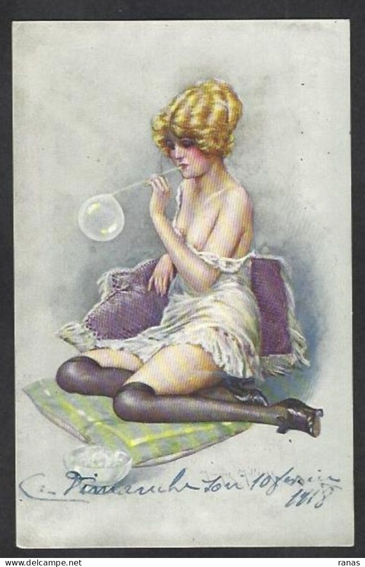 CPA Millière Femme Girl Women érotisme Glamour écrite LE 4 Bulles De Savon - Milliere