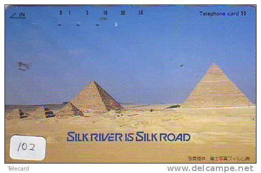 Egypte Egypt (102) PYRAMIDE * Télécarte Telefonkarte Painting Painture Art EGYPT Related - Ägypten Phonecard Japan. - Landscapes