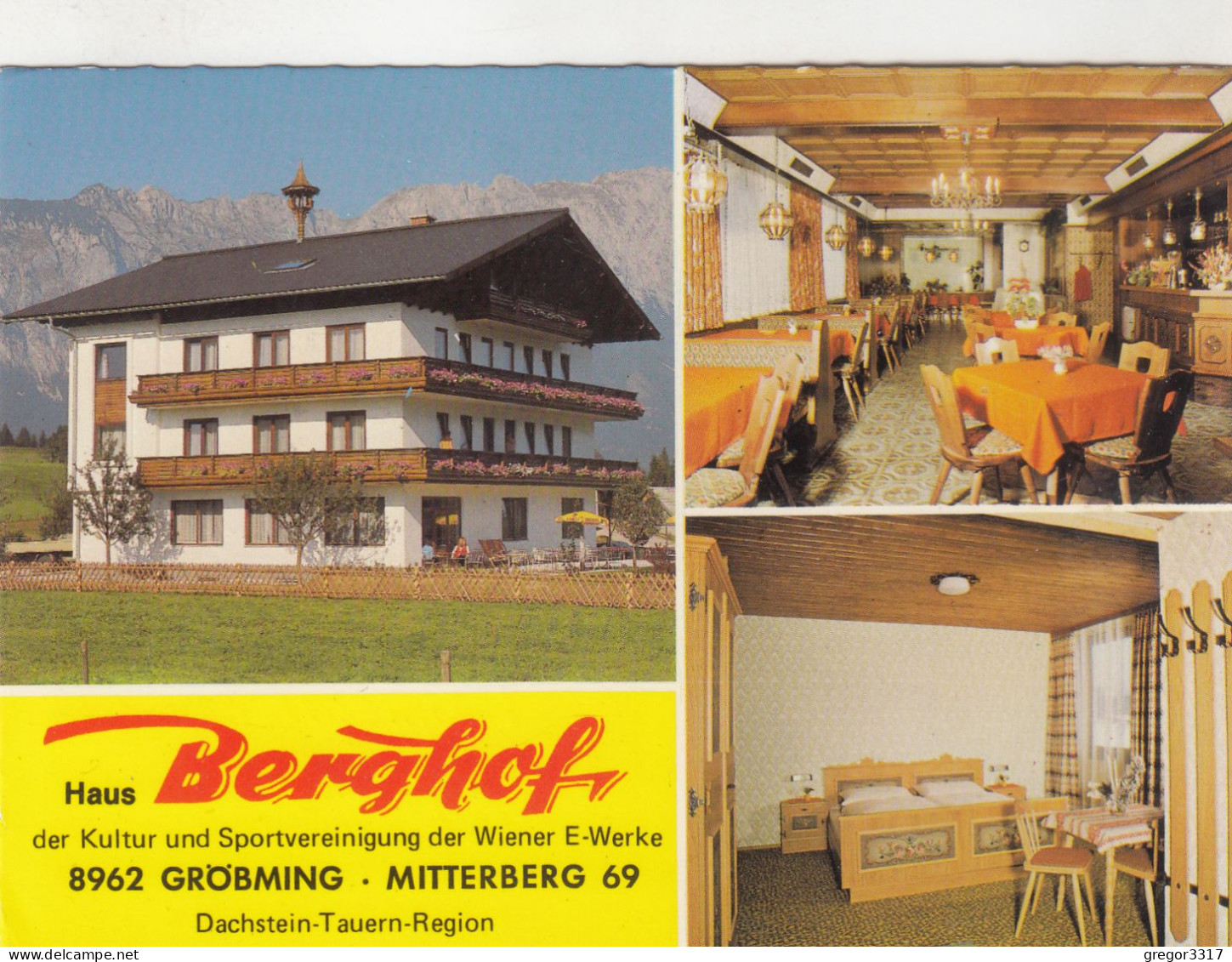 D6687) 8962 GRÖBMING - Haus BERGHOF - ältere DREIBILD AK - Mitterberg 69 - Gröbming