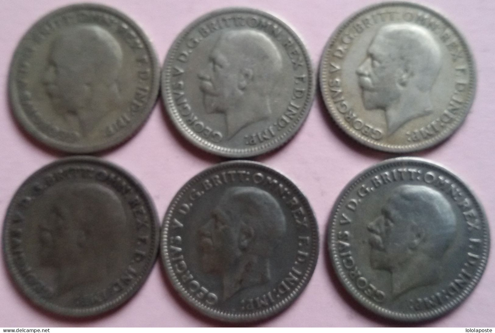 GRANE-BREATAGNE - 6 Pence (X6) 1928/31, 1933, 1936 Et 1 Shilling De 1941 - 4 Photos - M. Sammlungen