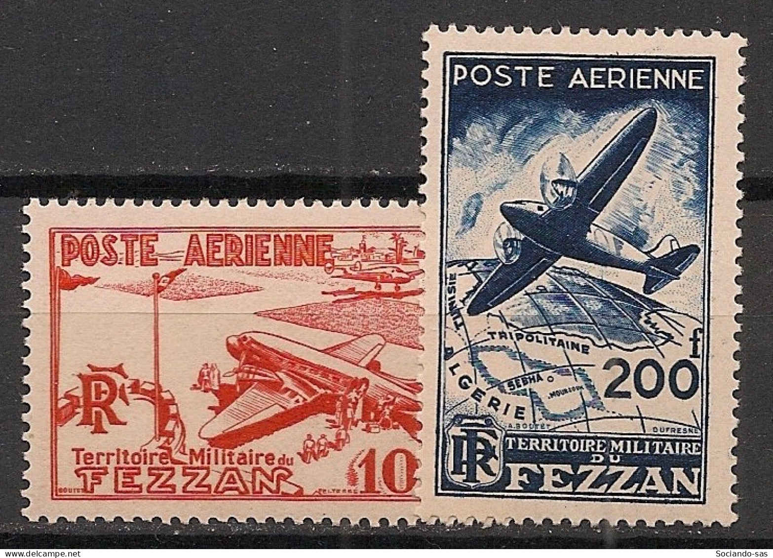 FEZZAN - 1948 - Poste Aérienne PA N°YT. 4 à 5 - Neuf* / MH VF - Unused Stamps