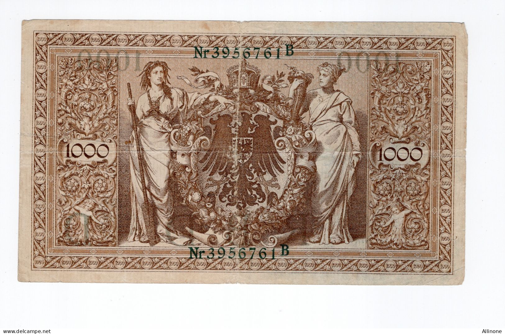 Billet Allemagne Reichsbanknote 1000 Mark 1910 Usagé Pas De Déchirures  2 Scans - 1000 Mark