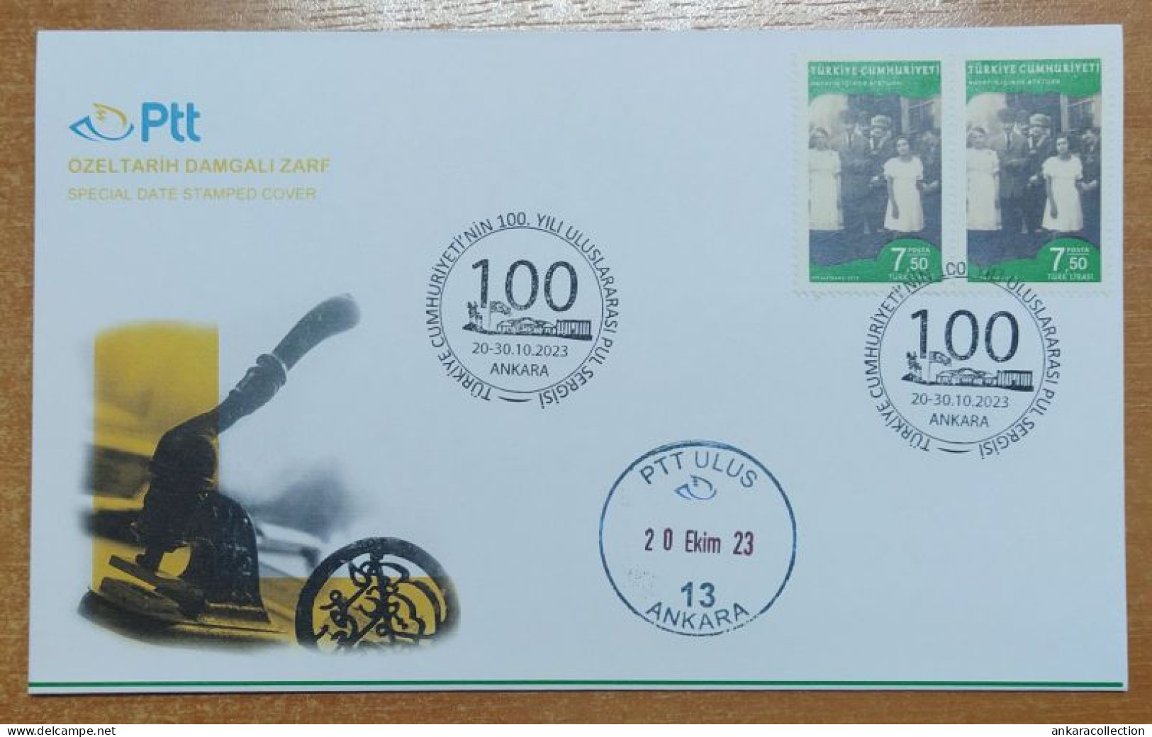 AC - TURKEY FDC -  100th ANNIVERSARY OF THE REPUBLIC OF TURKIYE ITERNATIONAL STAMP EXHIBITION 20 - 30 OCTOBER 2023 - FDC