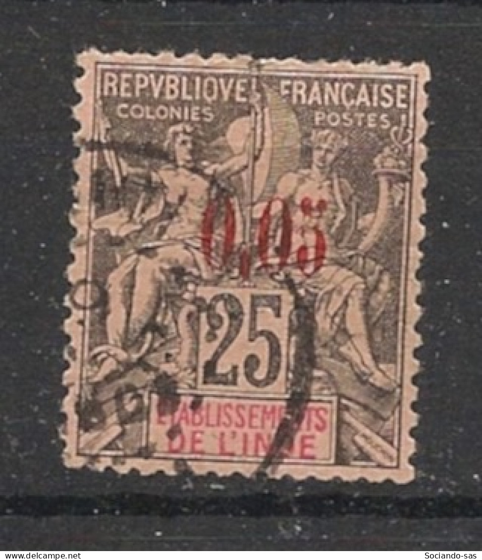 INDE - 1903 - N°YT. 20 - Type Groupe 0,05 Sur 25c Noir Sur Rose - Oblitéré / Used - Used Stamps