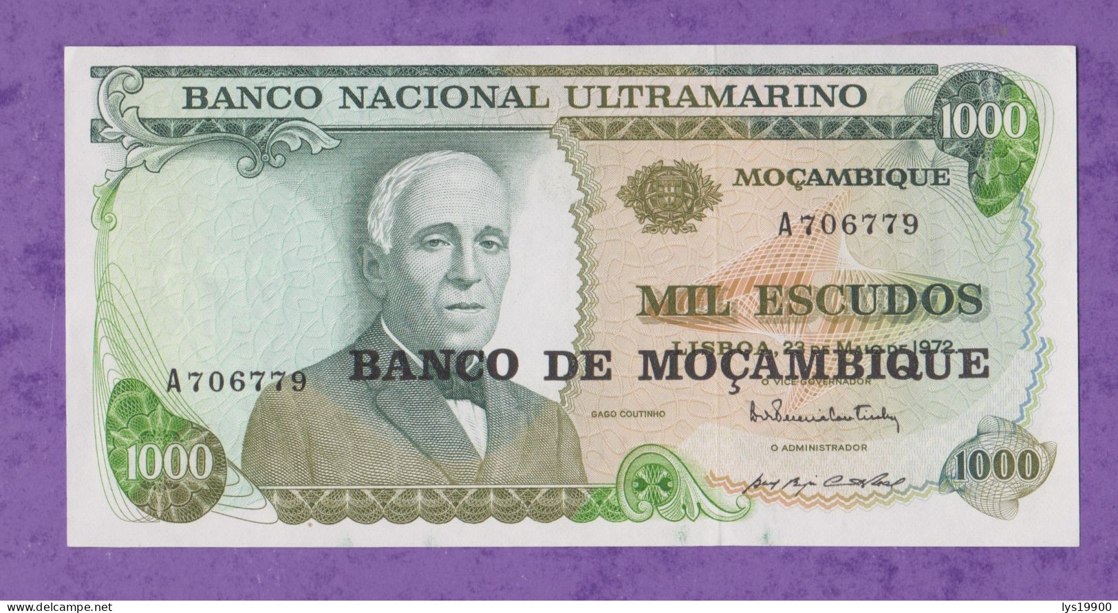 1000 Escudos 1972 Mozambique Neuf, Unc - Mozambico