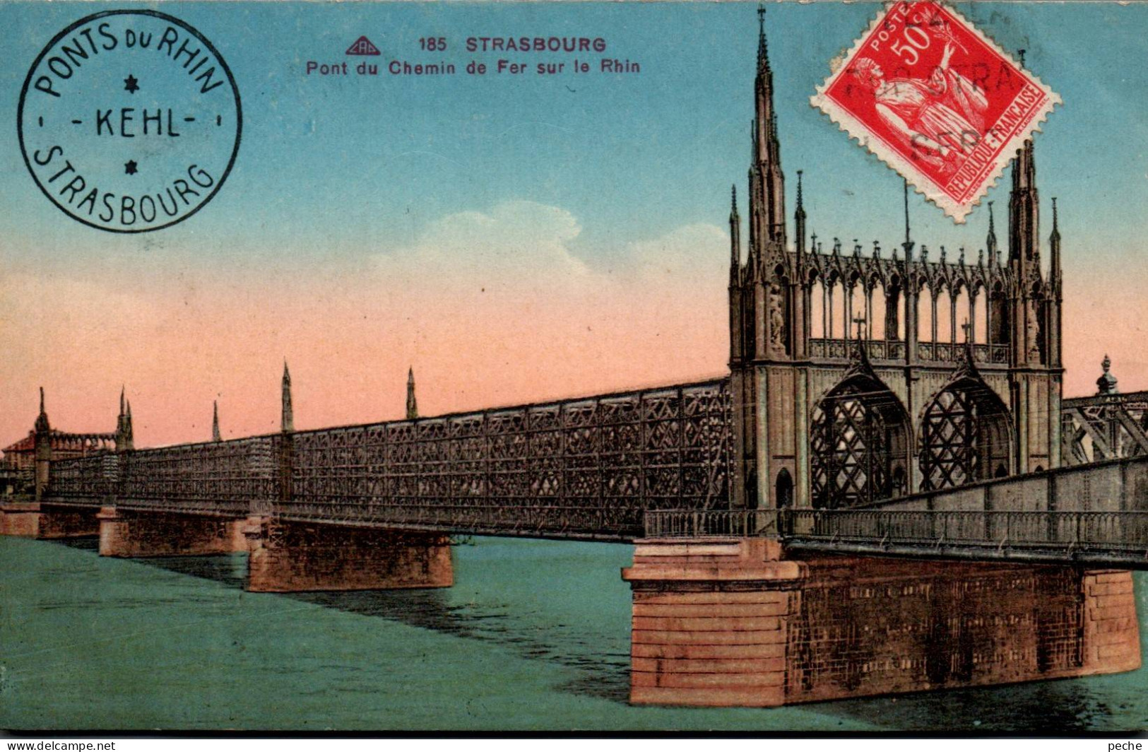 N°114432 -cpa Strasbourg -pont Du Chemin De Fer Sur Le Rhin- - Opere D'Arte