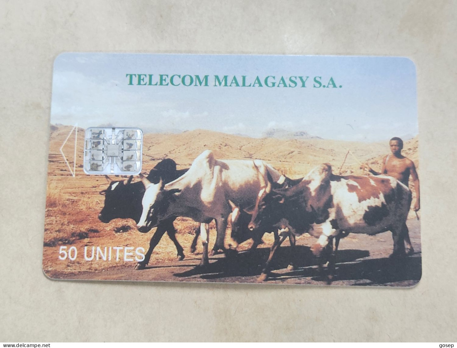 Madagascar-(MDG-07a)-Zebus (reverse A)-(21)-(50units)-(01717055)-used Card+1card Prepiad - Madagascar