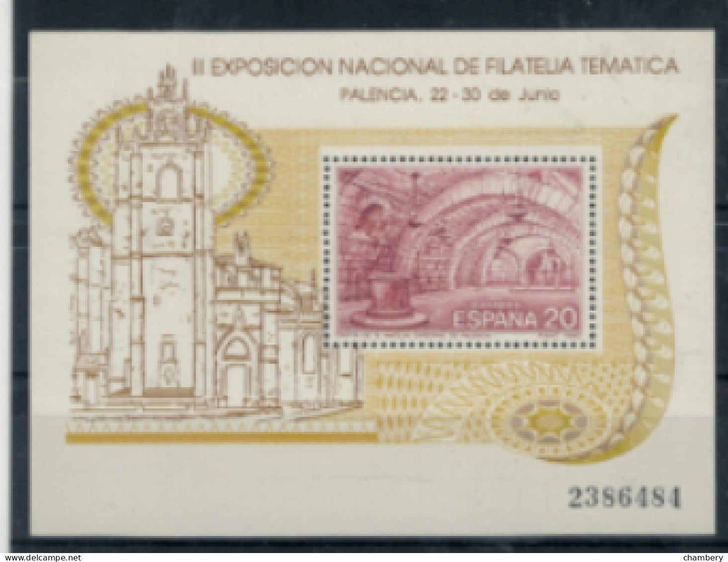 Espagne - "3ème Expo Nationale De Philatélie Thématique - Crypte De St Antolin" - Bloc Numéroté 2** N° 43 De 1990 - Blocs & Hojas