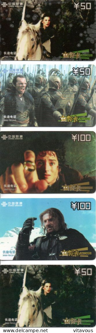 Seigneurs Des Anneaux Lord Of The Rings  Film Movie  5 Cartes Prépayées Chine Card (1176) - Cinema
