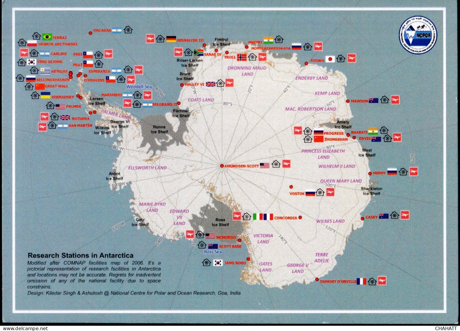 40th INDIAN SCIENTIFIC EXPEDITION TO ANTARCTICA-RESEARCH STATIONS- WILDLIFE WEEK CACHET-2023-PC-LIMITED ISSUE-NMC-19 - Programas De Investigación