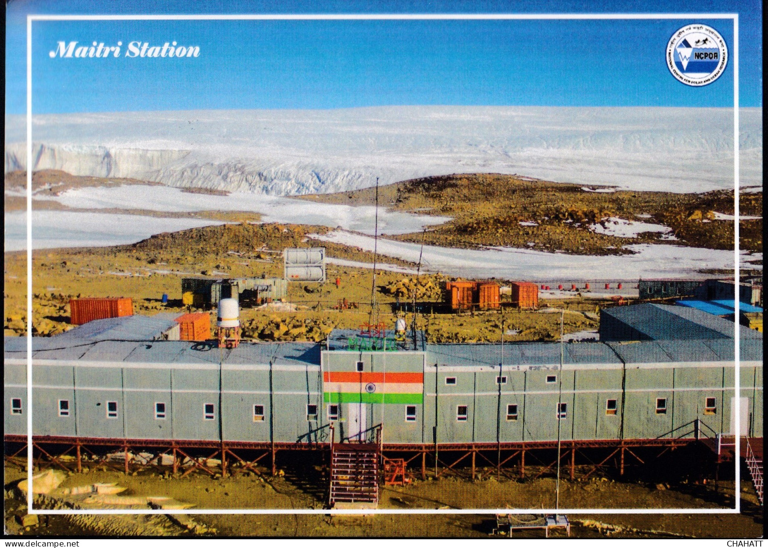 40th INDIAN SCIENTIFIC EXPEDITION TO ANTARCTICA- MAITRI STATION -WORLD POST CARD DAY CACHET-2023-PC-LIMITED ISSUE-NMC-19 - Programmi Di Ricerca