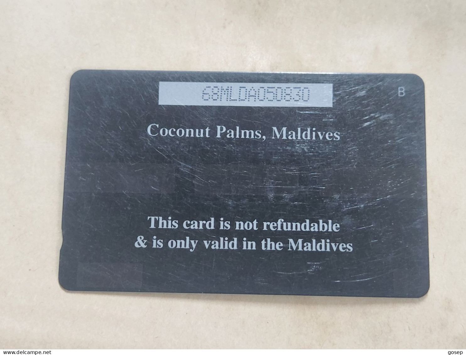Maldives-(68MLDA-MAL-M-68A)-GPT-Coconut Palms-(35)-(RF20)-(68MLDA050830)-used Card+1card Prepiad Free - Maldive