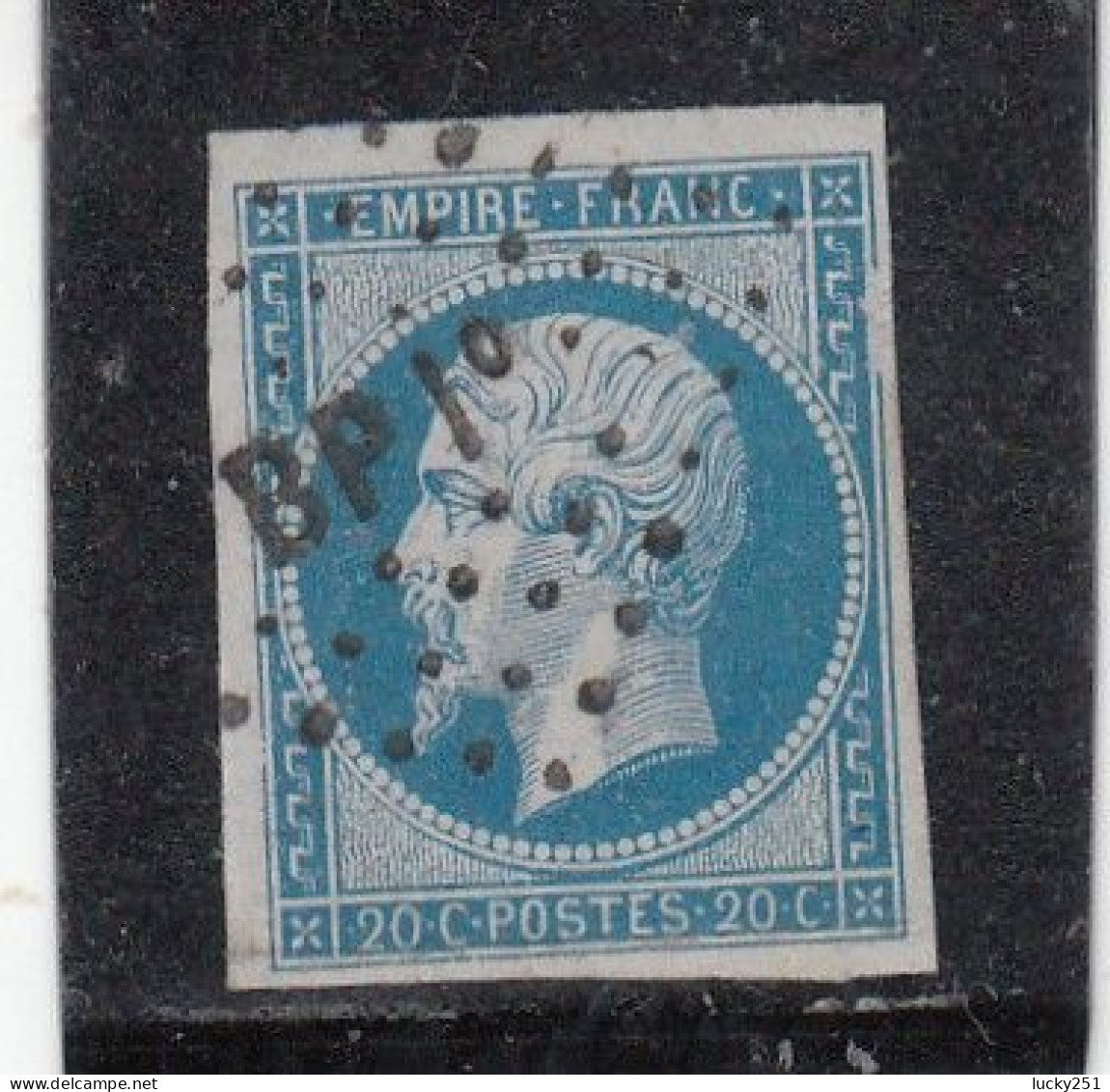 France - Année 1862 - N°YT 14A - 20c Bleu - Oblitération Ambulant - 1853-1860 Napoléon III.