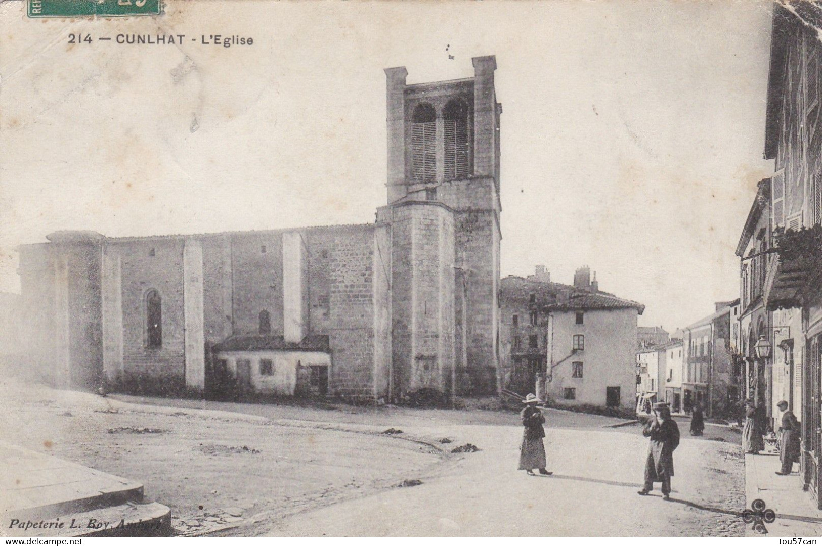 CULNHAT - AMBERT - PUY DE DÔME - (63 ) -  CPA ANIMEE - L'EGLISE. - Cunlhat