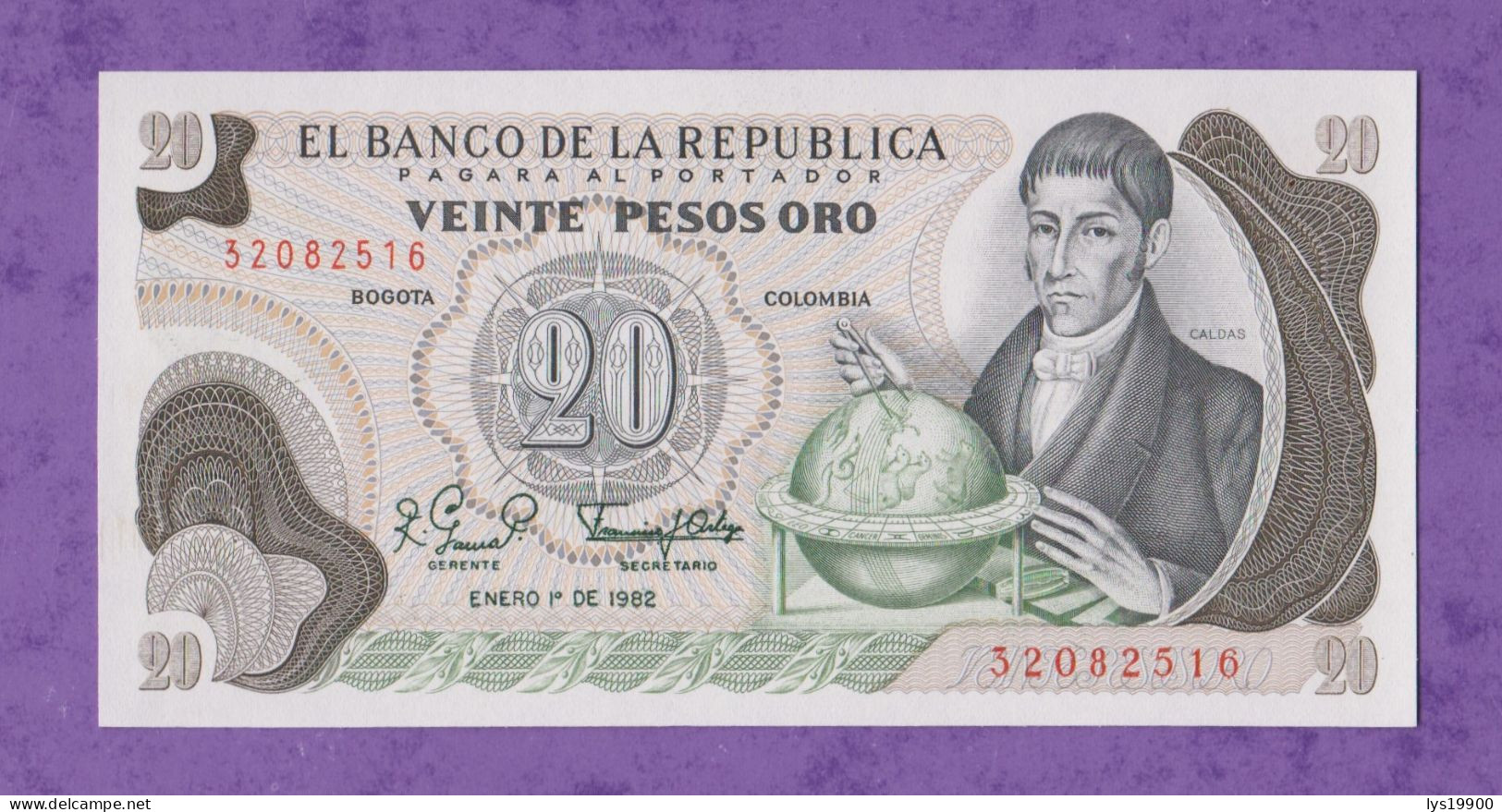 20 Pesos Oro 1982 Colombie Neuf, Unc - Colombie