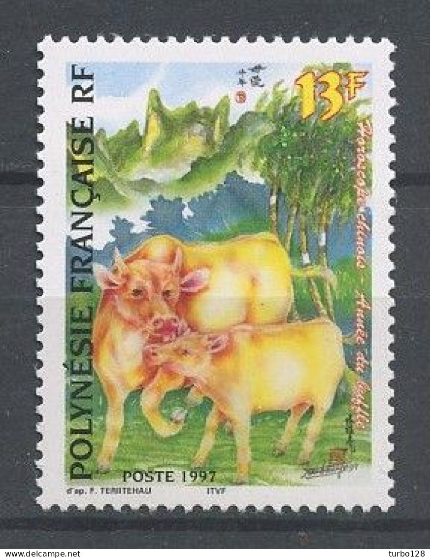 POLYNESIE 1997 N° 525 ** Neuf MNH Superbe Horoscope Chinois Année Buffle Animaux Animals Faune - Neufs