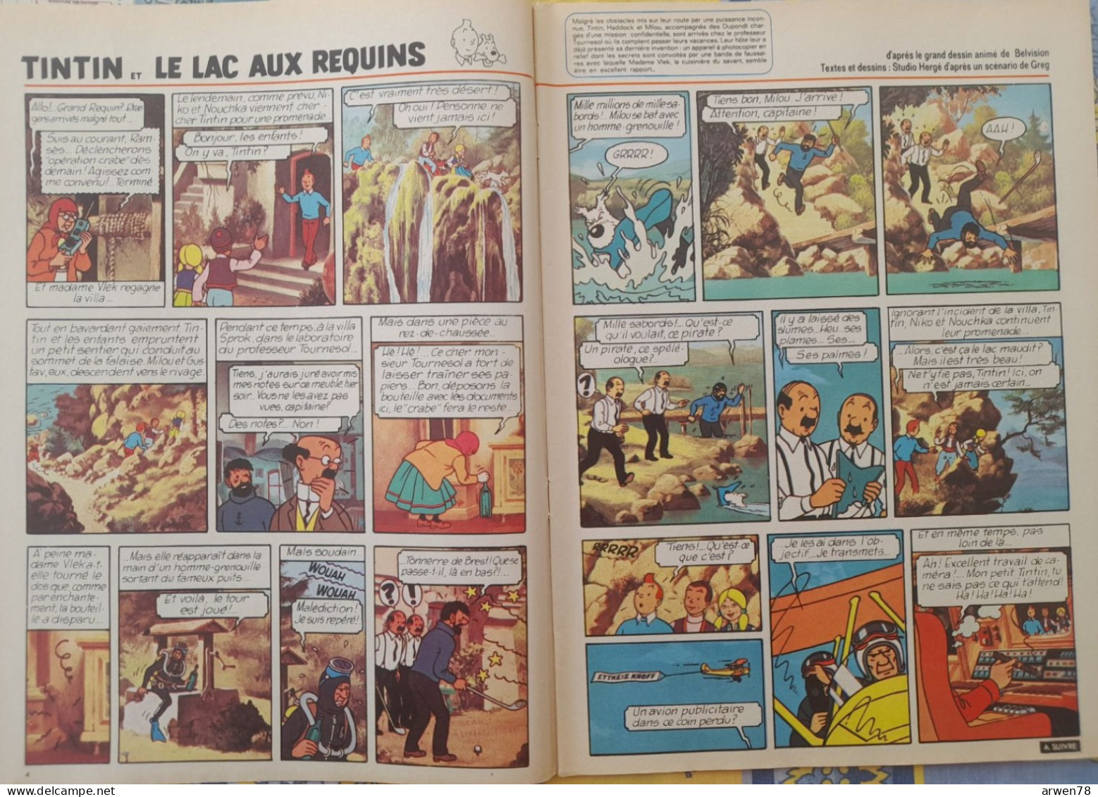 Chez Nous Junior Janvier 1973 Tintin Le Lac Aux Requins Chick Bill Ric Hochet Etc. ... - CANAL BD Magazine