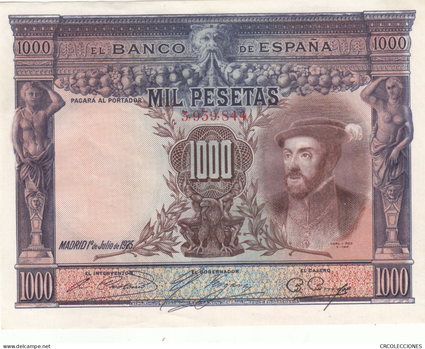 CRBS0875 BILLETE ESPAÑA 1000 PESETAS 1925 EBC+ - 1000 Peseten