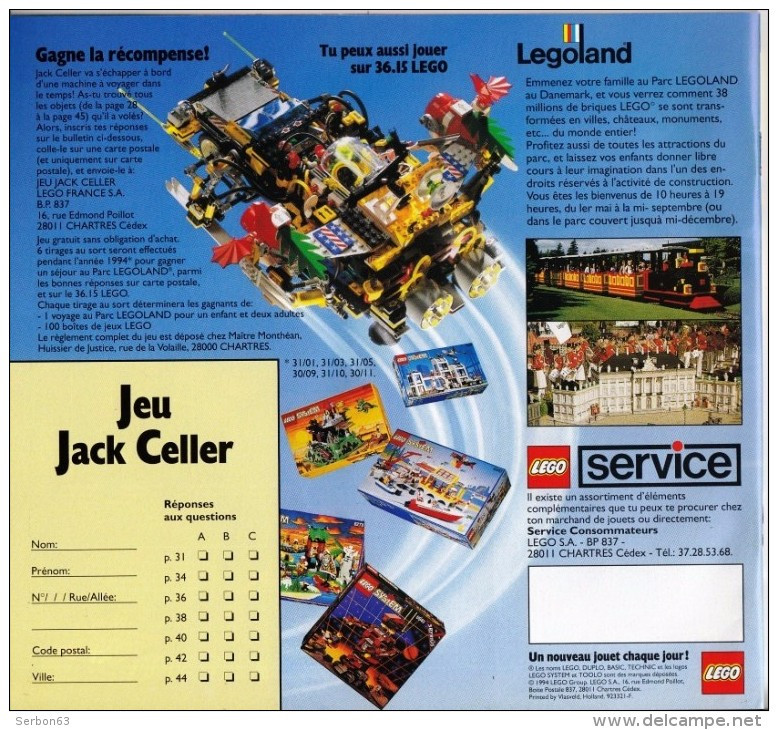 UN CATALOGUE LEGO DE 1994 NEUF DE 56 PAGES EN COULEUR VENDU EN L'ETAT NEUF TECHNIC SYSTEM DUPLO... - Catalogues