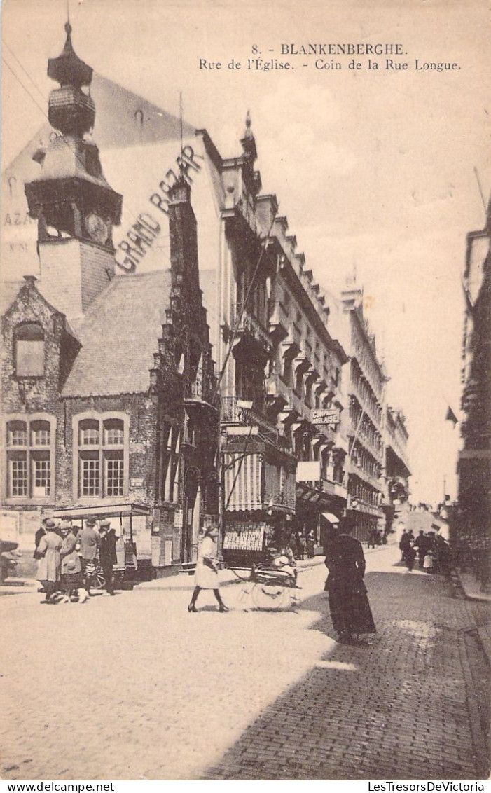 BELGIQUE - Blankenberghe - Rue De L'eglise - Coin De La Rue Longue - Carte Postale Ancienne - Blankenberge
