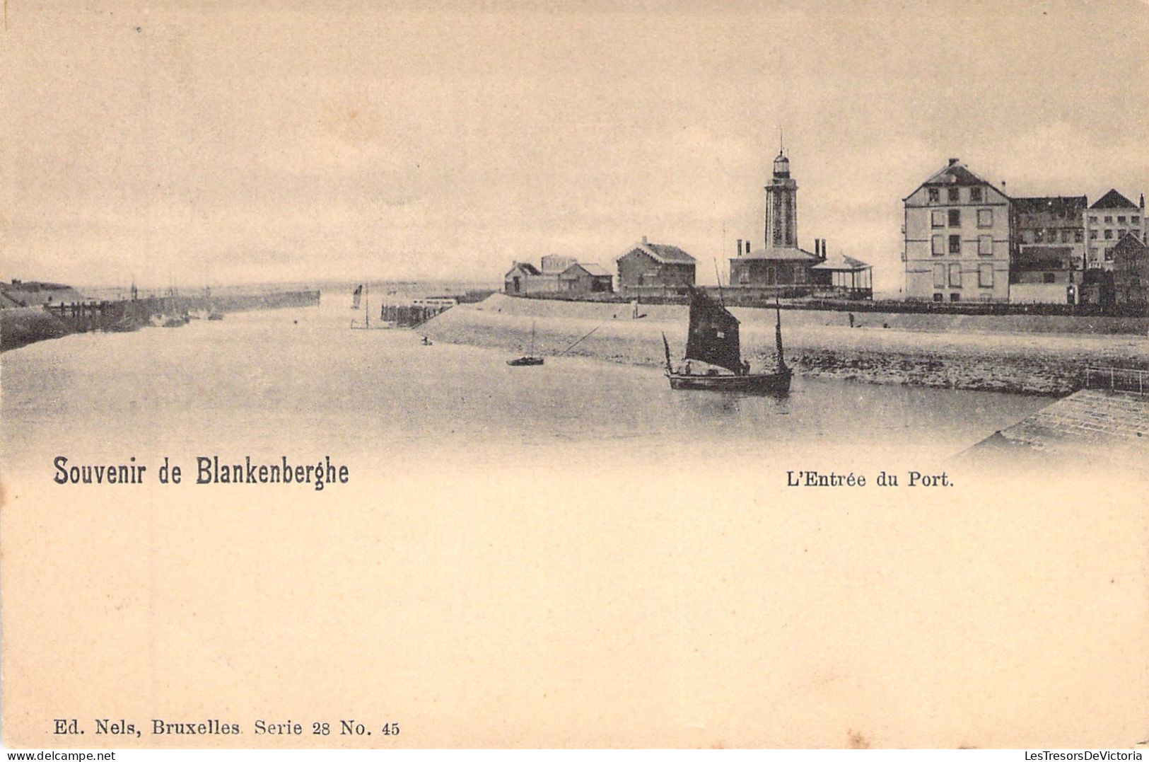 BELGIQUE - Souvenir De Blankenberghe - L'entrée Du Port - Carte Postale Ancienne - Blankenberge
