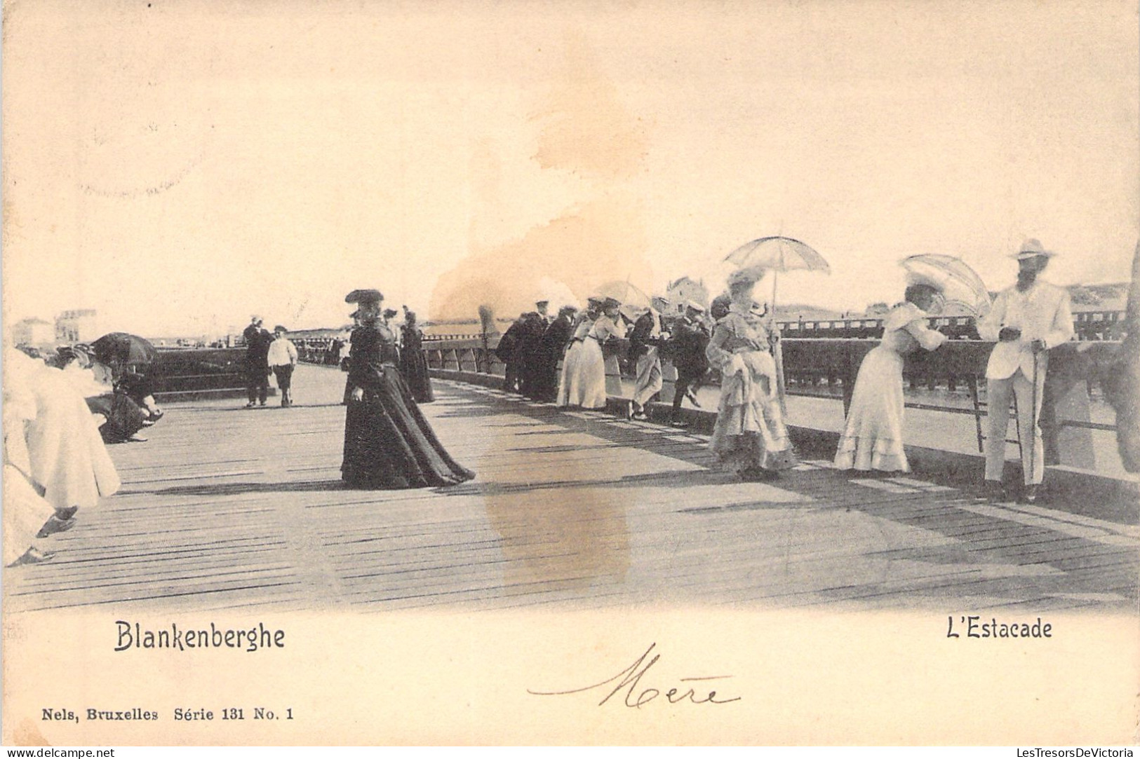 BELGIQUE - Blankenberghe - L'estacade - Femmes Avec Ombrelles - Carte Postale Ancienne - Blankenberge