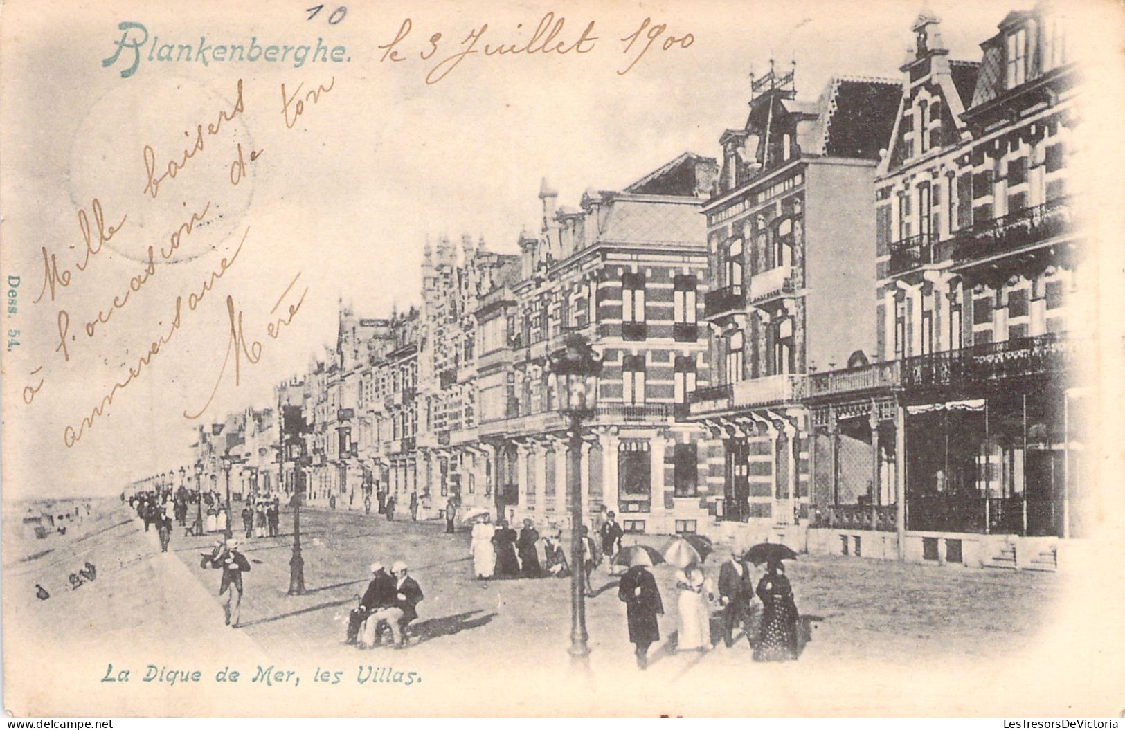 BELGIQUE - Blankenberghe - La Digue De Mer - Les Villas - Carte Postale Ancienne - Blankenberge