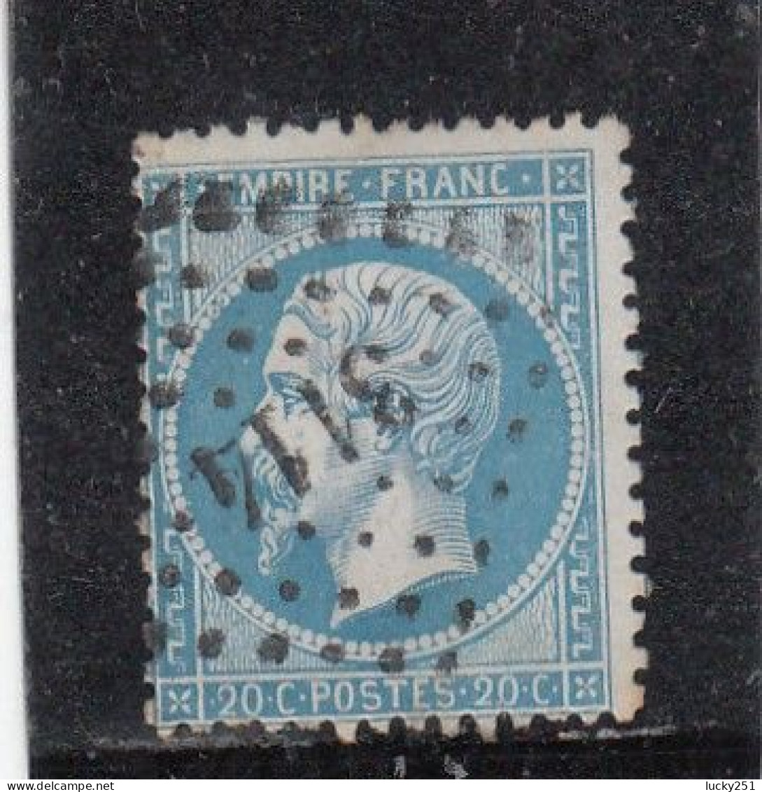 France - Année 1862 - N°YT 22 - Obligations Losange PC - 20c Bleu - 1862 Napoleon III