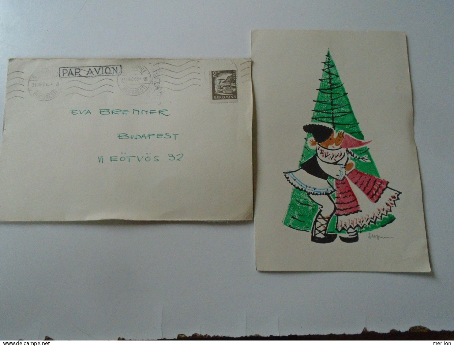 D199184   Romania  Airmail  Cover  1963 Bucuresti -sent To  Budapest  Hungary - Brenner -with Content - Covers & Documents