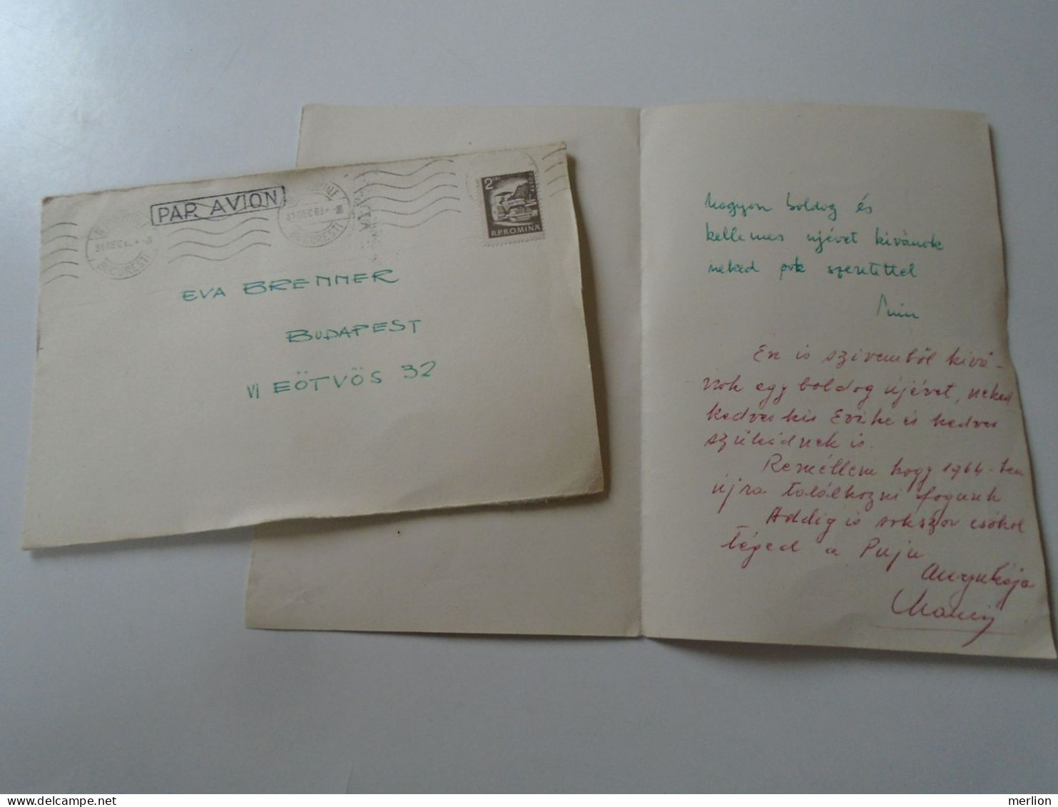 D199184   Romania  Airmail  Cover  1963 Bucuresti -sent To  Budapest  Hungary - Brenner -with Content - Storia Postale