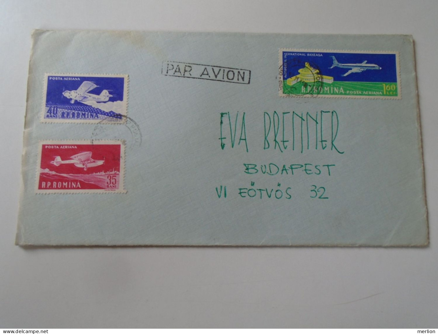 D199185   Romania  Airmail  Cover  1963 Bucuresti -sent To  Budapest  Hungary - Brenner -with Content -stamp Airplane - Briefe U. Dokumente