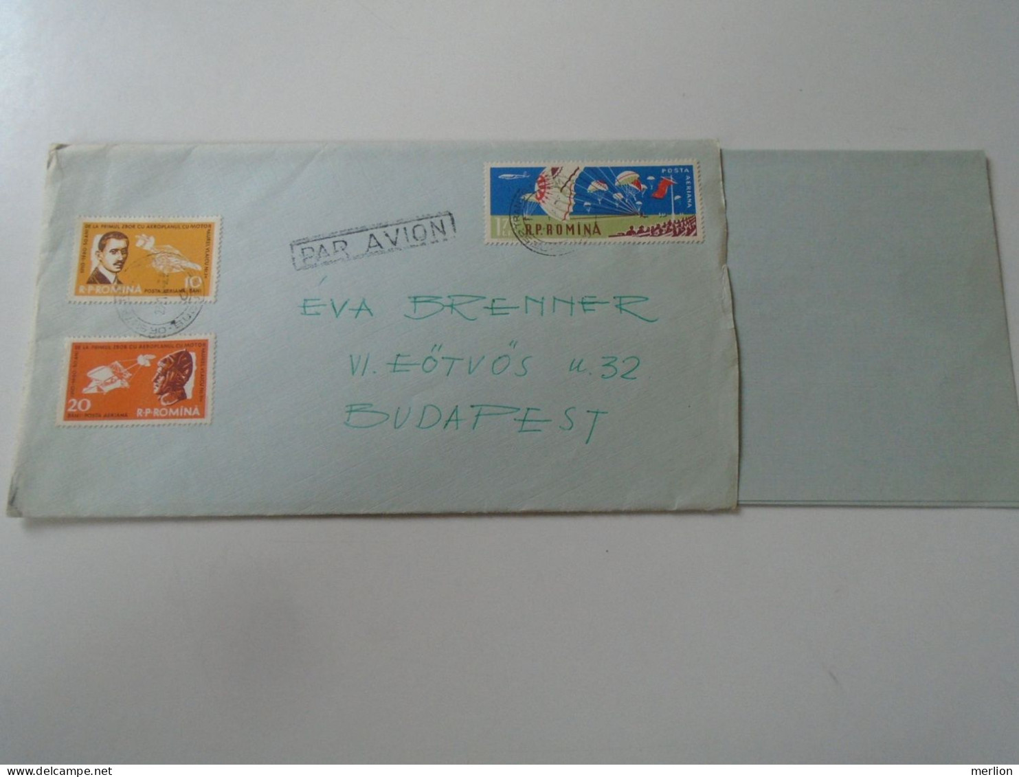 D199187  Romania  Airmail  Cover  1963 Bucuresti -sent To  Budapest  Hungary - Brenner -  Content -stamp Parachute Avion - Cartas & Documentos