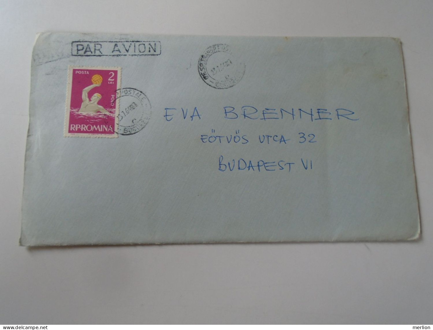 D199188 Romania  Airmail  Cover  1963 Bucuresti -sent To  Budapest  Hungary - Brenner -  Content -stamp Water Polo - Storia Postale