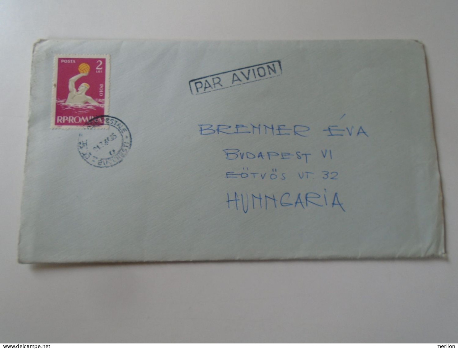 D199190 Romania  Airmail  Cover  1964 Bucuresti -sent To  Budapest  Hungary - Brenner -  Content -stamp Water Polo - Brieven En Documenten