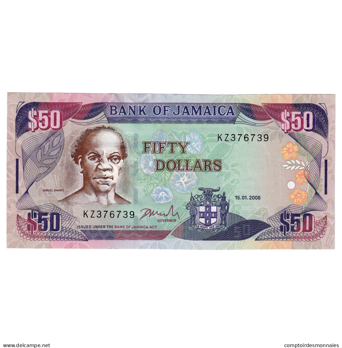 Billet, Jamaïque, 50 Dollars, 2005, 2005-01-15, KM:83a, SPL - Jamaique