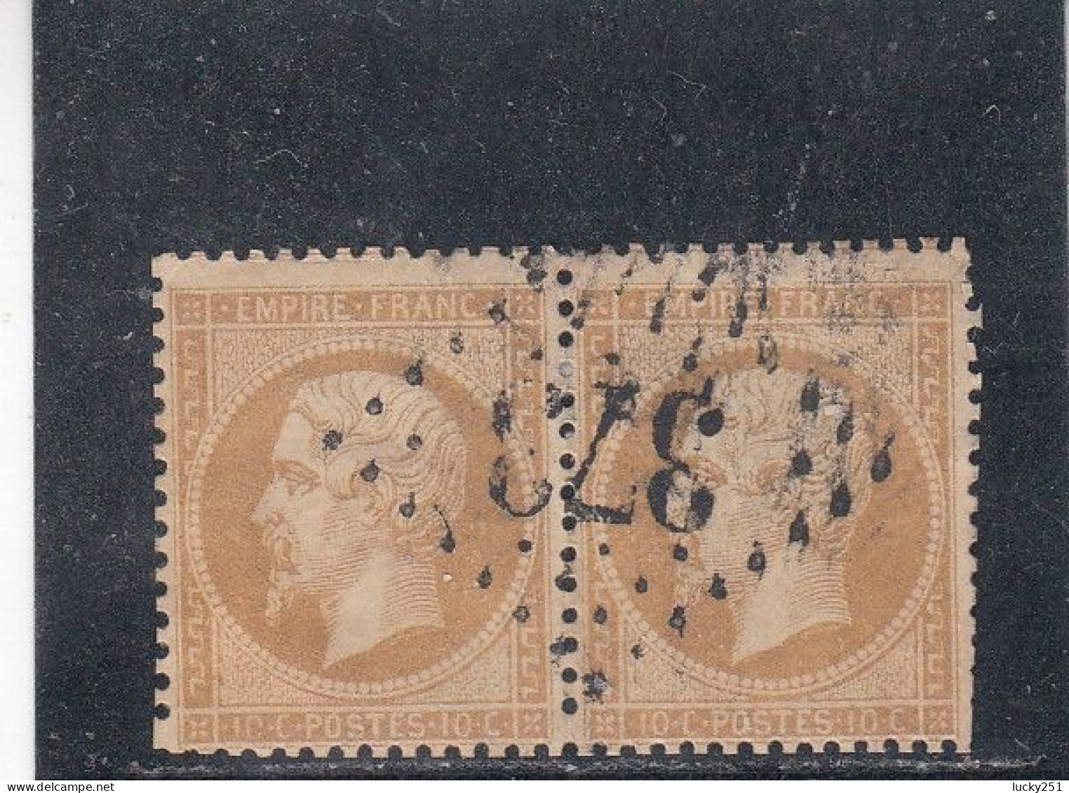 France - Année 1862 - N°YT 21 - Paire - Obligations GC - 10c Bistre - 1862 Napoléon III