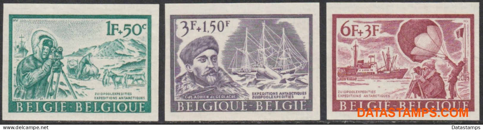 België 1966 - Mi:1448/1450, Yv:1391/1393, OBP:1391/1393, Stamp - □ - Antarctic Expedition - 1961-1980