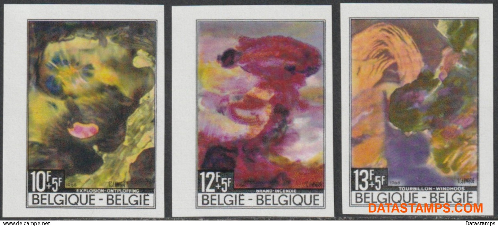 België 1968 - Mi:1518/1520, Yv:1463/1465, OBP:1463/1465, Stamp - □ - Disaster Pol Mara - 1961-1980