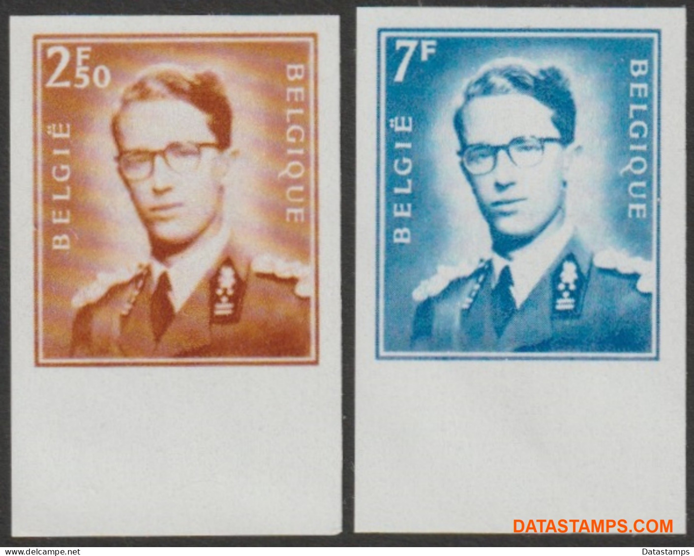 België 1971 - Yv:1574/1575, OBP:1574/1575, Stamp - □ - King Baudouin - 1961-1980