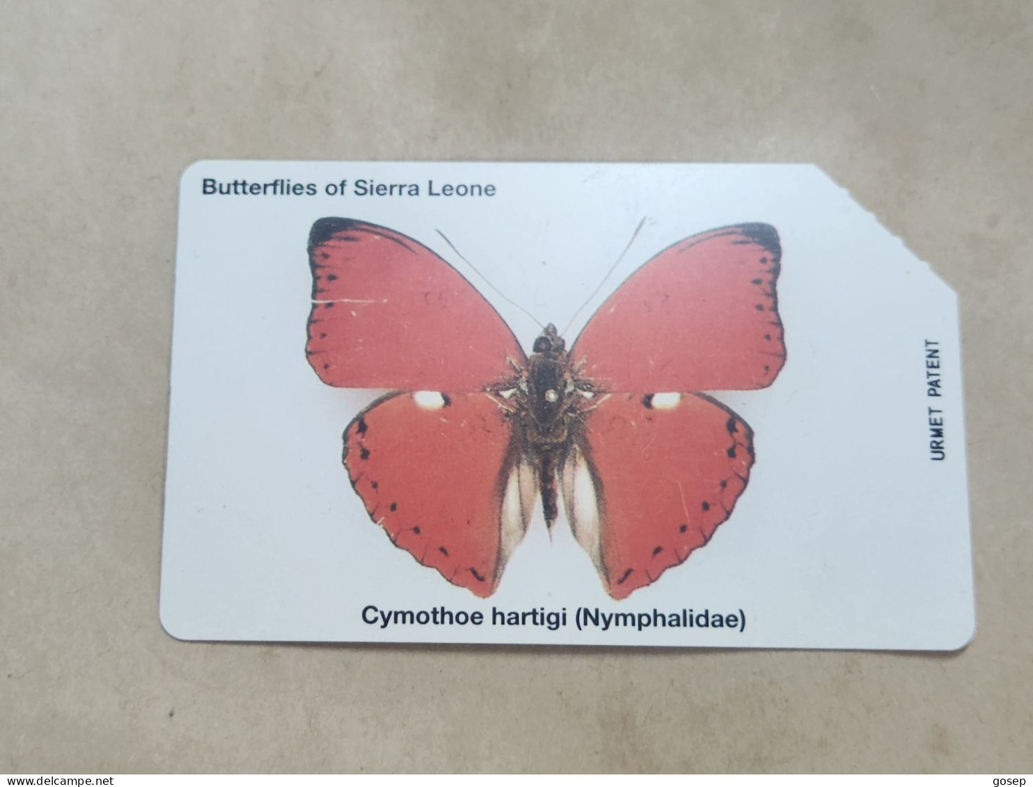 SIERRA LEONE-(SL-SLT-0009)-Cymothoe Hartigi-(2)-(10units)-urmet Card-used Card+1card Prepiad Free - Sierra Leona