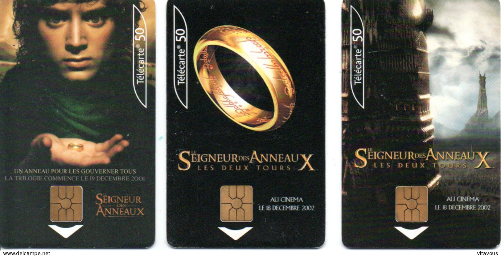 Seigneurs Des Anneaux Lord Of The Rings  Film Movie  3 Télécartes France Card (1187) - Cine