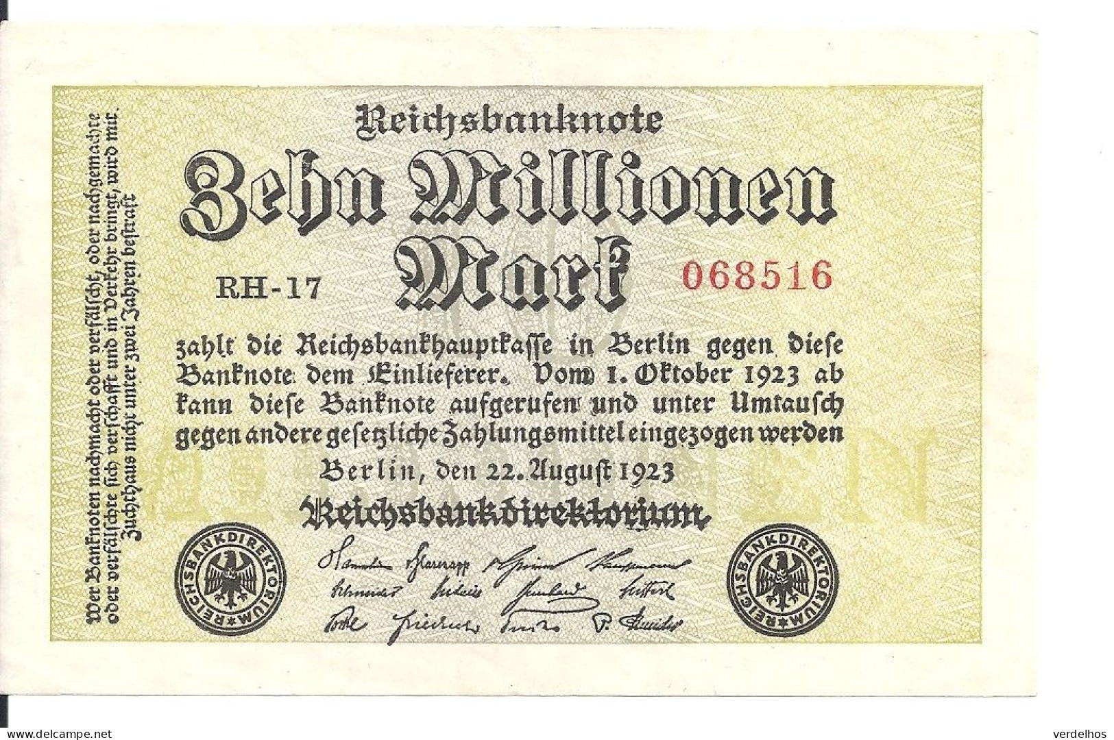 ALLEMAGNE 10 MLLIONEN MARK 1923 XF+ P 106 - 10 Miljoen Mark