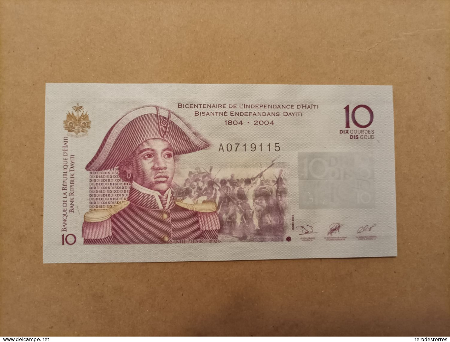 Billete De HAITI De 10 GOURDES, Año 2004, Serie A, UNC - Haiti